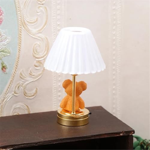 Wohnzimmer Tischlampe Figur Modell Realistischer Bär Vintage Life Szene Puppen Haus Tun Spiel – Bild 4