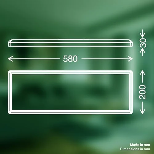 BRILONER - LED Deckenleuchte Effizienzklasse A, ca. 50.000h Licht, 14W bei 3000lm, LED Panel flach, helle energiesparende Deckenlampe Wohnzimmer, Küchenlampe, Wohnzimmerlampe 58x20x3 cm, Weiß – Bild 4