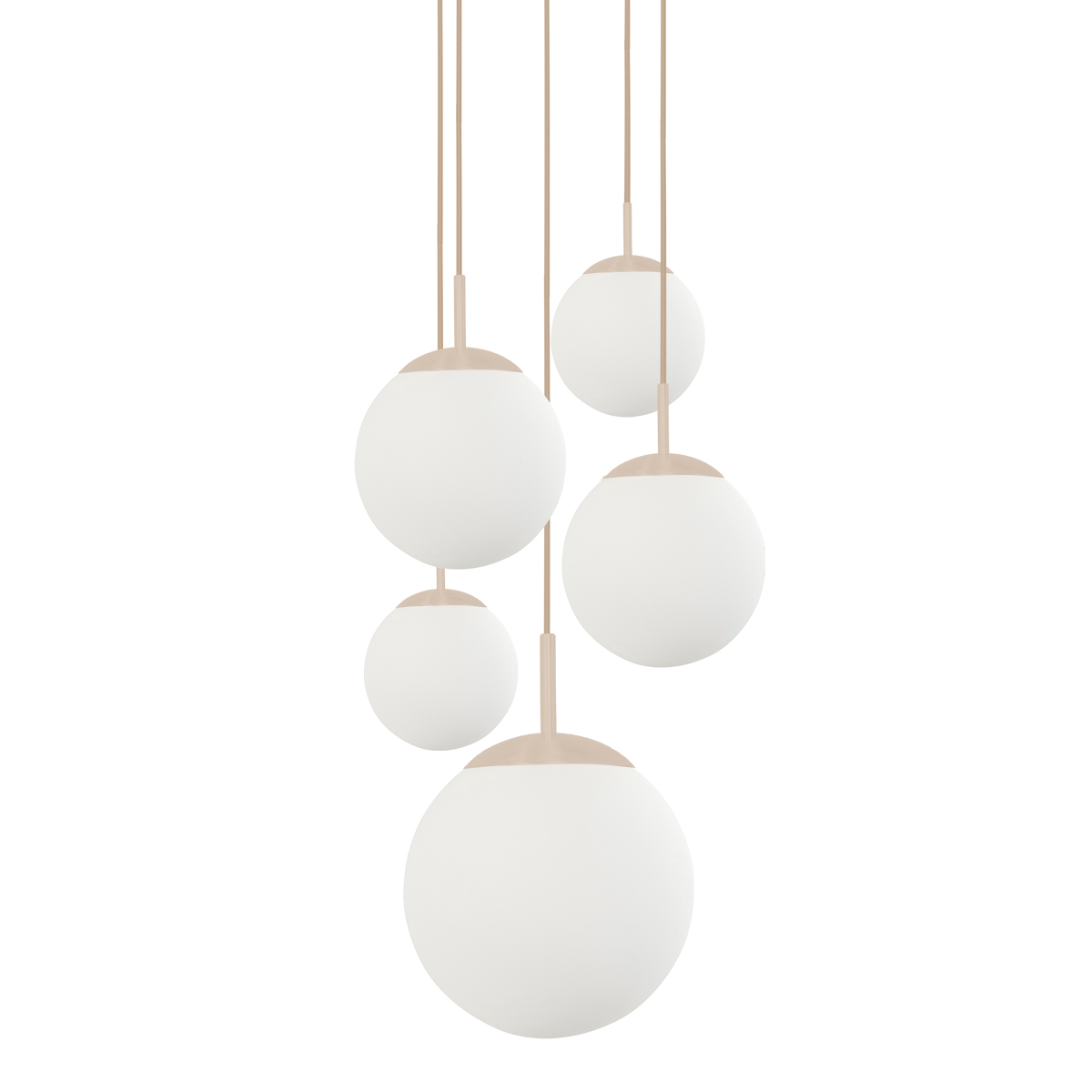 5-flammige Hängelampe matt weiß Glas crème Steinhauer Bollique – Bild 3
