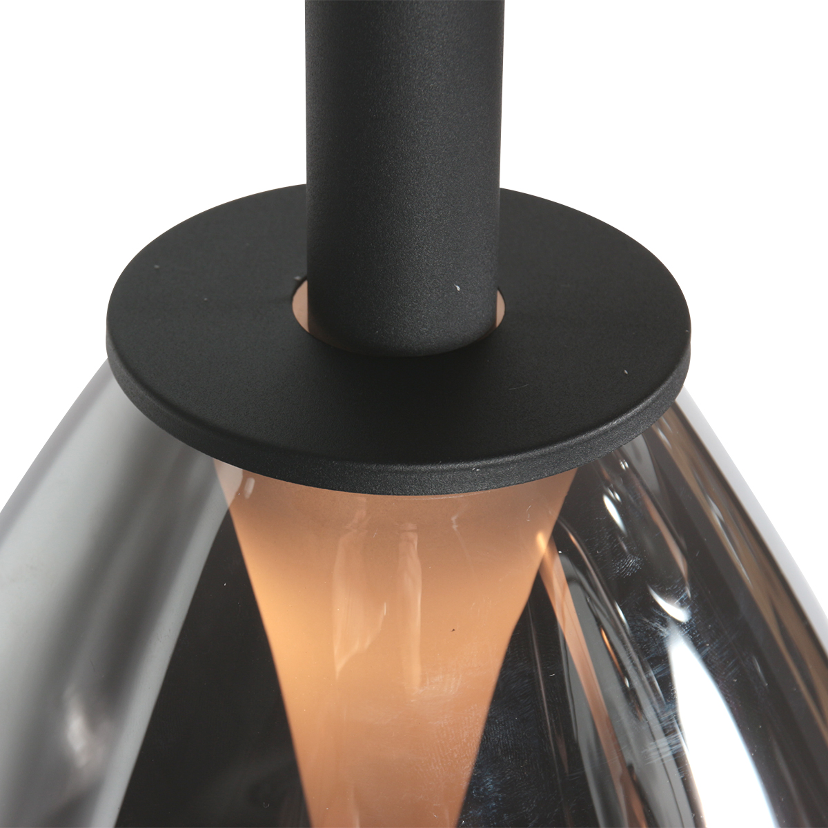Schlanke schwarze Hängeleuchte mit Rauchglas Steinhauer Glimsy – Bild 6