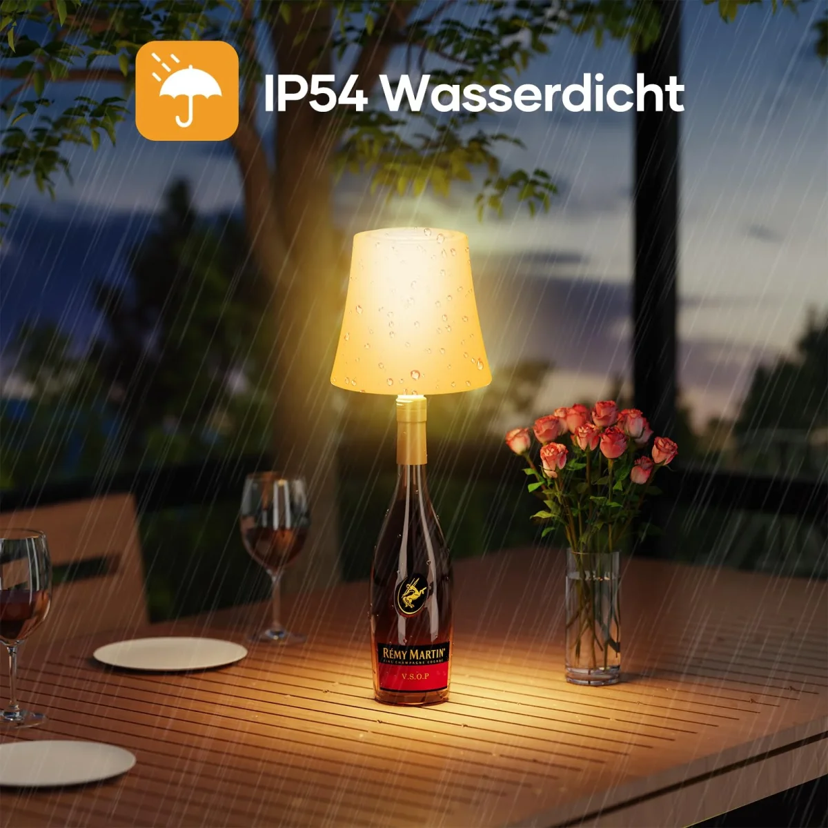 Suright Flaschenlampe Aufsatz LED Aufladbar mit 3 Farbmodi+RGB – Bild 6
