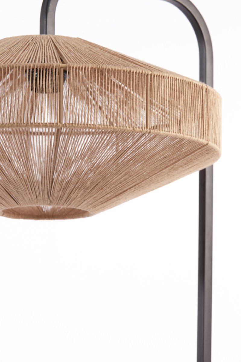 Beigefarbene Stoffstehleuchte mit geometrischem Muster Light & Living Lyra – Bild 6