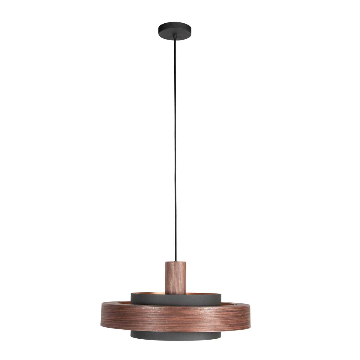 Runde holzfarbene retro Hängelampe Anne Lighting Flinter – Bild 8