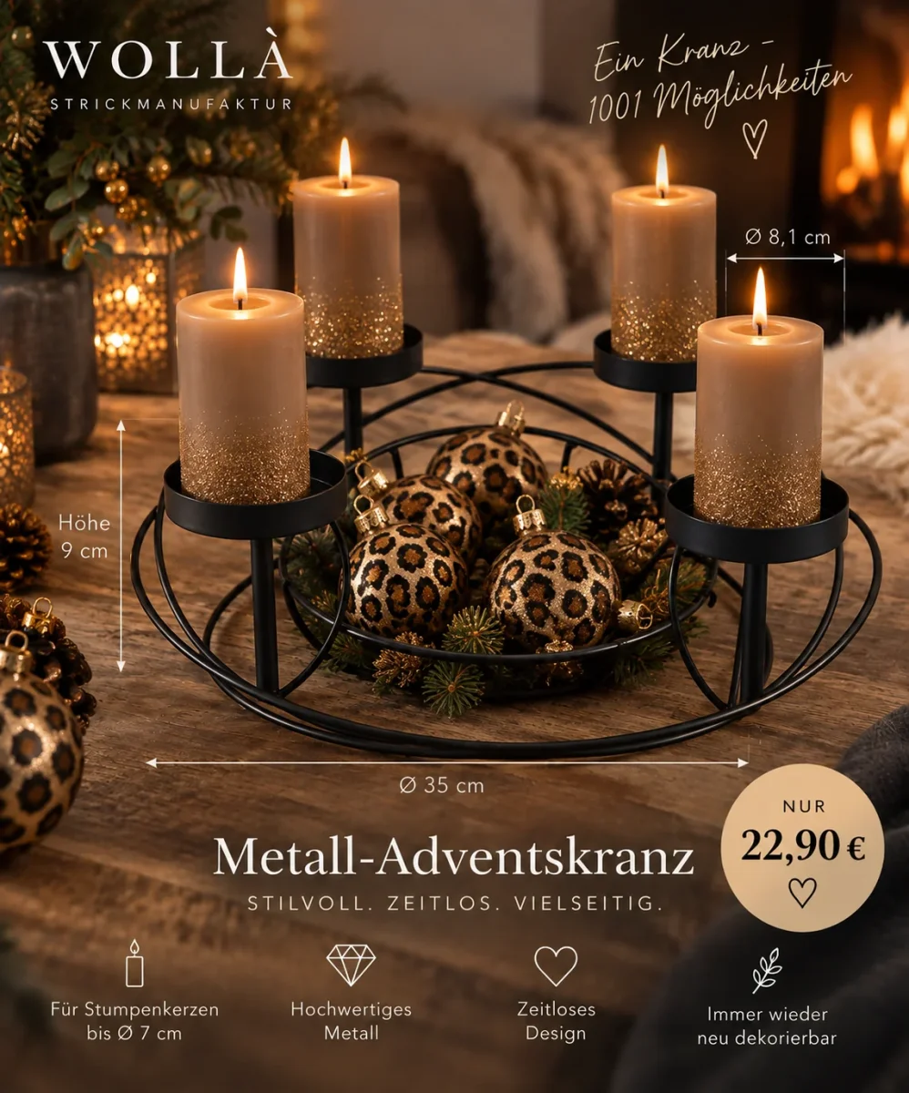 Adventskranz mit Haltern Stahl-Bowl – Bild 2