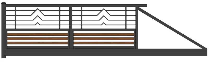 „MOF 2 F/G“ PREMIUM Schiebetor 2m – 6m freitragend manuell / elektrisch Stahl feuerverzinkt auf Maß Hoftor Einfahrtstor modern horizontal pulverbeschichtet Holz Holzoptik Holzdesign – Bild 8