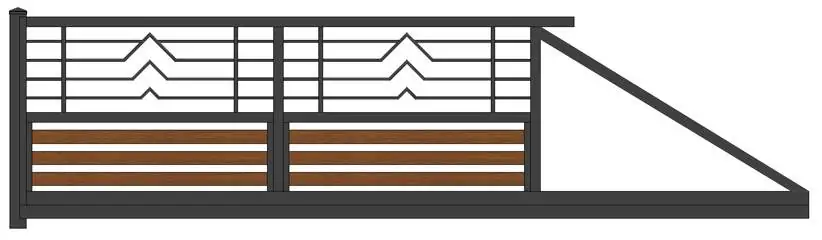 „MOF 2 F/G“ PREMIUM Schiebetor 2m – 6m freitragend manuell / elektrisch Stahl feuerverzinkt auf Maß Hoftor Einfahrtstor modern horizontal pulverbeschichtet Holz Holzoptik Holzdesign – Bild 7