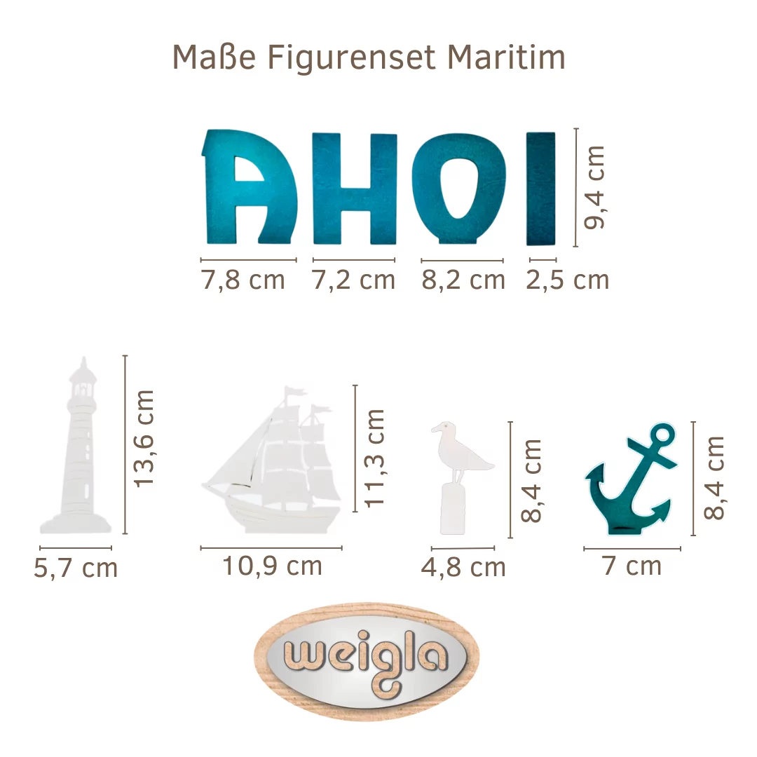 Figurenset Maritim 8 tlg. weiß/blau – für WEIGLA Dekosockel – Bild 4