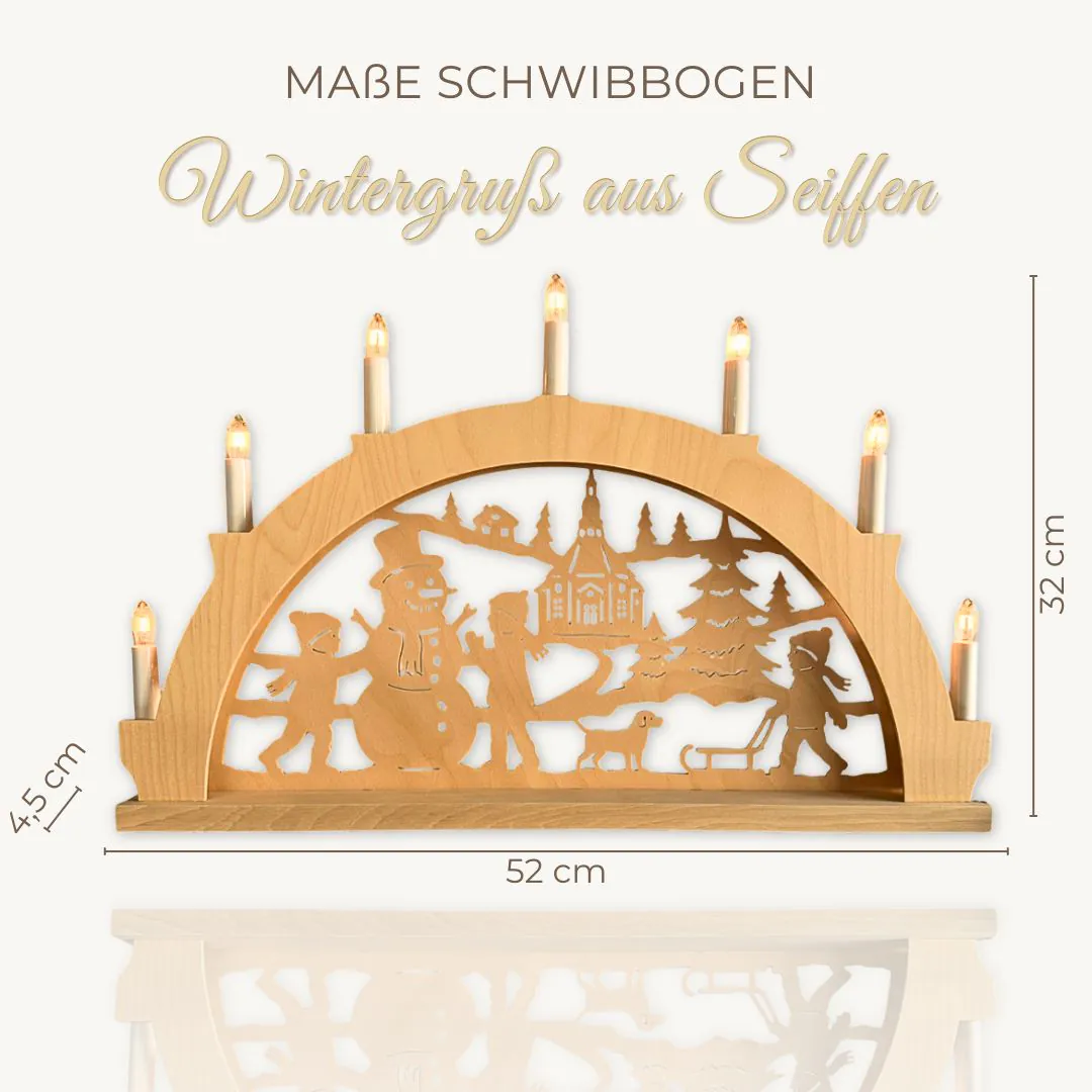 Schwibbogen 7 flg. Wintergruß aus Seiffen – Bild 6