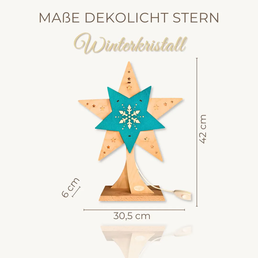 Dekolicht LED Stern Winterkristall mit Ständer – Bild 4