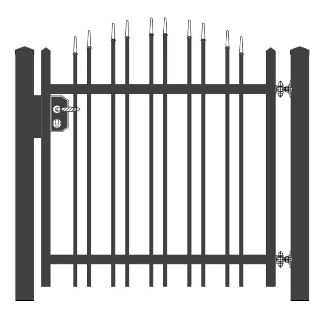 „Onyx gewölbt“ PREMIUM Gartentor / Pforte inkl. Pfosten vertikale Profile Gartenpforte Zauntür Schmucktor Hoftor Metalltor Flügeltor Stabfüllung Zierspitzen Rundbogen auf Maß klassisch schlicht günstig hochwertig langlebig feuerverzinkt pulverbeschichtet – Bild 6