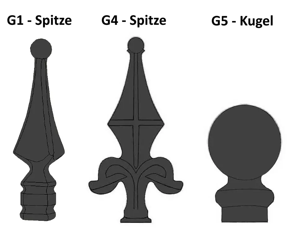 „Unit 7“ KLASSIK Zaunfeld / Zaunelement + Pfosten Gartenzaun Metallzaun Schmuckzaun Zierzaun Zierspitzen Zierelement klassisch hochwertig langlebig Metall Stahl feuerverzinkt pulverbeschichtet vertikal – Bild 4