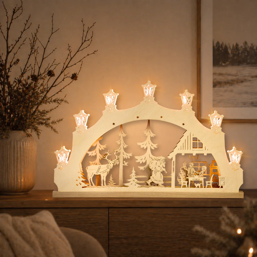 Schwibbogen 7 flg. Weihnachtsabend – Bild 3
