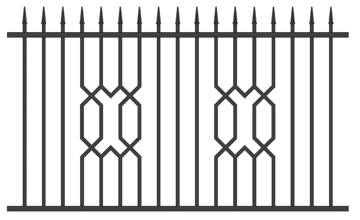 „Saphir gerade“ PREMIUM Zaunfeld / Zaunelement + Pfosten Gartenzaun Metallzaun Schmuckzaun Zierzaun Zierspitzen Ornament Zierelement auf Maß hochwertig langlebig Metall Stahl feuerverzinkt pulverbeschichtet vertikal – Bild 3