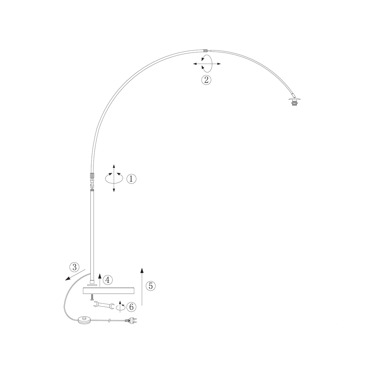 Bogenlampe mit Korkschirm und schwarzem Metallfuß Steinhauer Sparkled Light – Bild 8