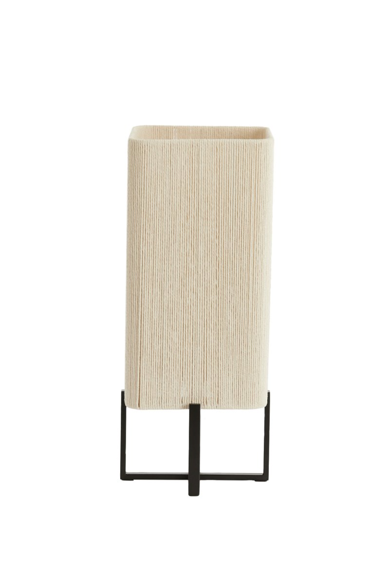 Quadratische Tischlampe aus beigem Stoff Light & Living Wyn – Bild 3