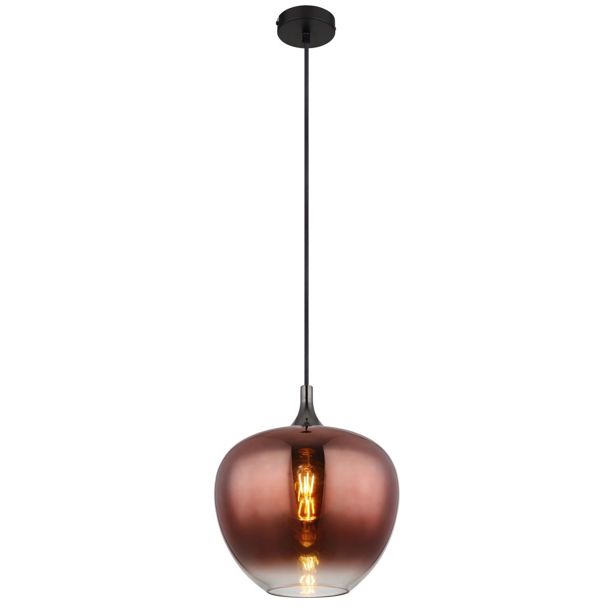 Moderne Hängelampe mit Glaskuppel und Chromfinish Maxy – Bild 2