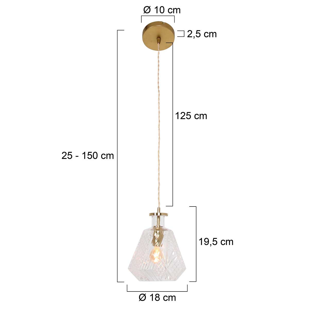Trendige Messing-Hängelampe mit Glasflaschenform Mexlite Grazio Glass – Bild 8