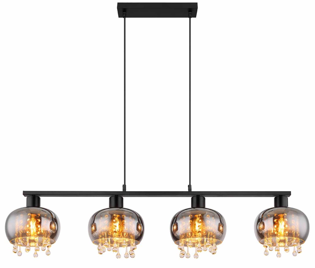 Klassische schwarze Metall-Hängelampen Globo Corry – Bild 3