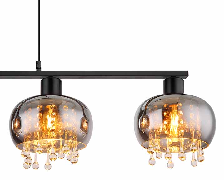 Klassische schwarze Metall-Hängelampen Globo Corry – Bild 4
