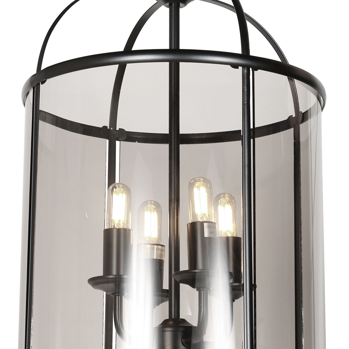 Schwarze 4-Lichter Laterne Hängelampe Metall/Glas Steinhauer Pimpernel – Bild 5