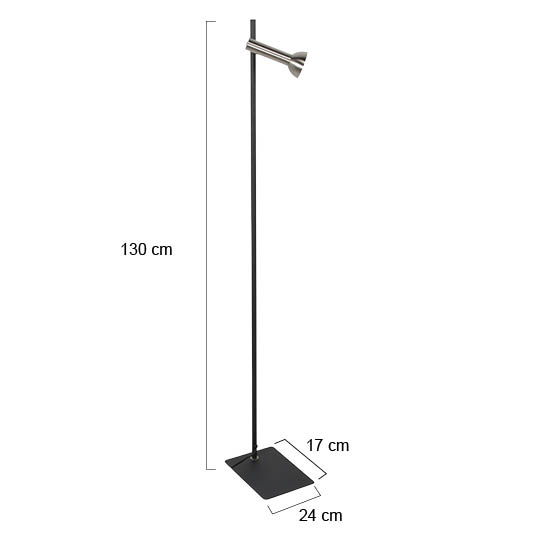 Leselampe schwarz mit Stahl detail Mexlite Kora – Bild 7