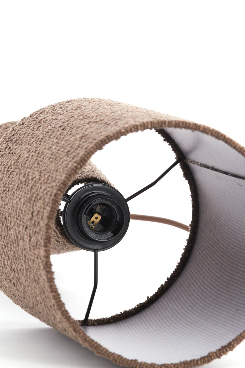 Bouclé Tischlampe braun warm und gemütlich Light & Living Micky – Bild 7