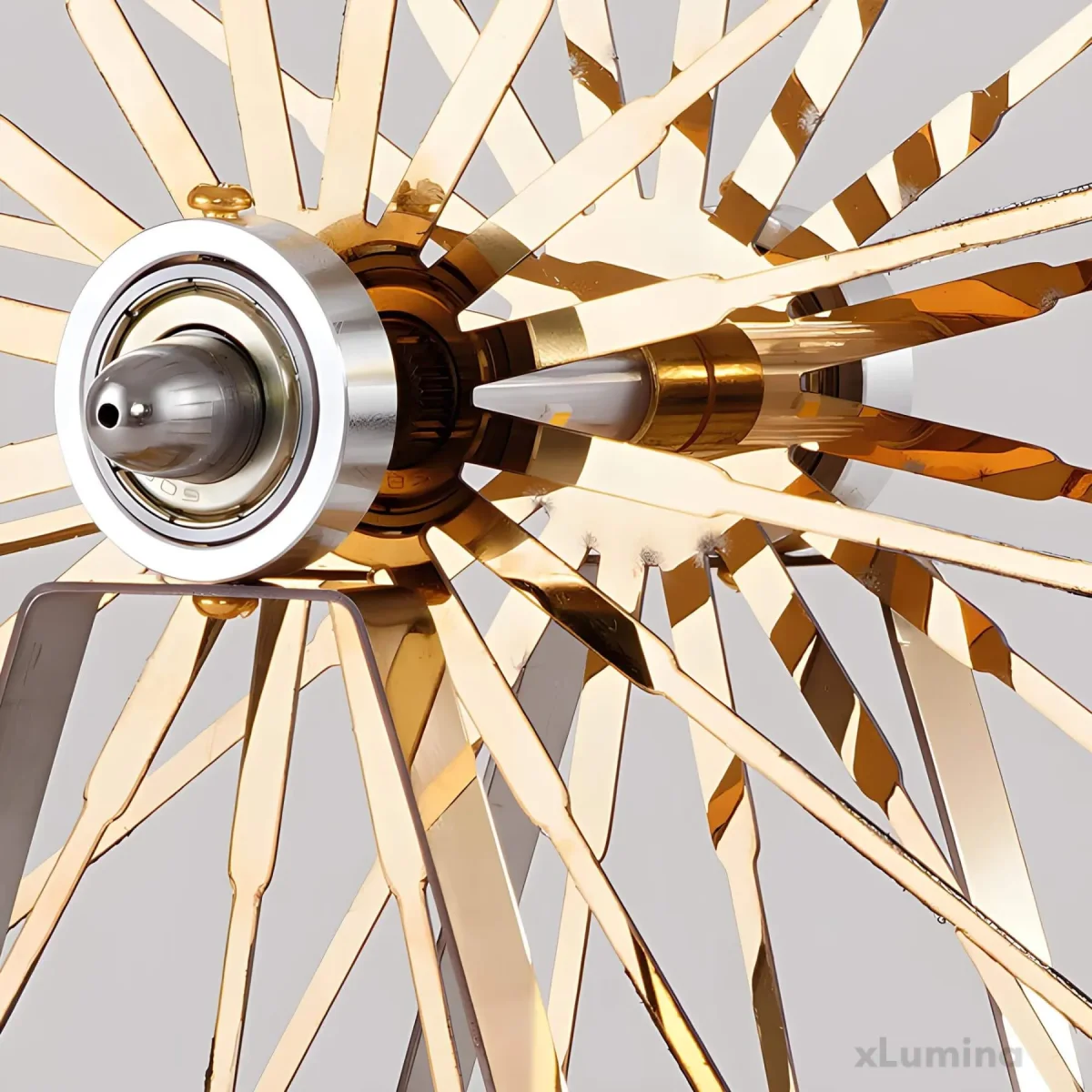 LumiFerris - Goldene Eisen Tischlampe – Bild 7