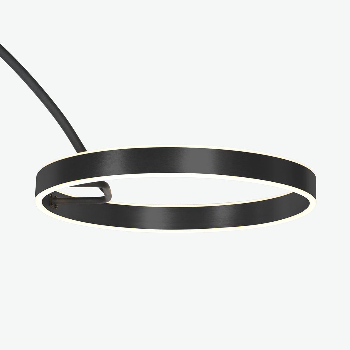 Moderne schwarze Bogenlampe mit Marmorfuß und dimmbarem LED-Ring Mexlite Luna-Arc – Bild 5