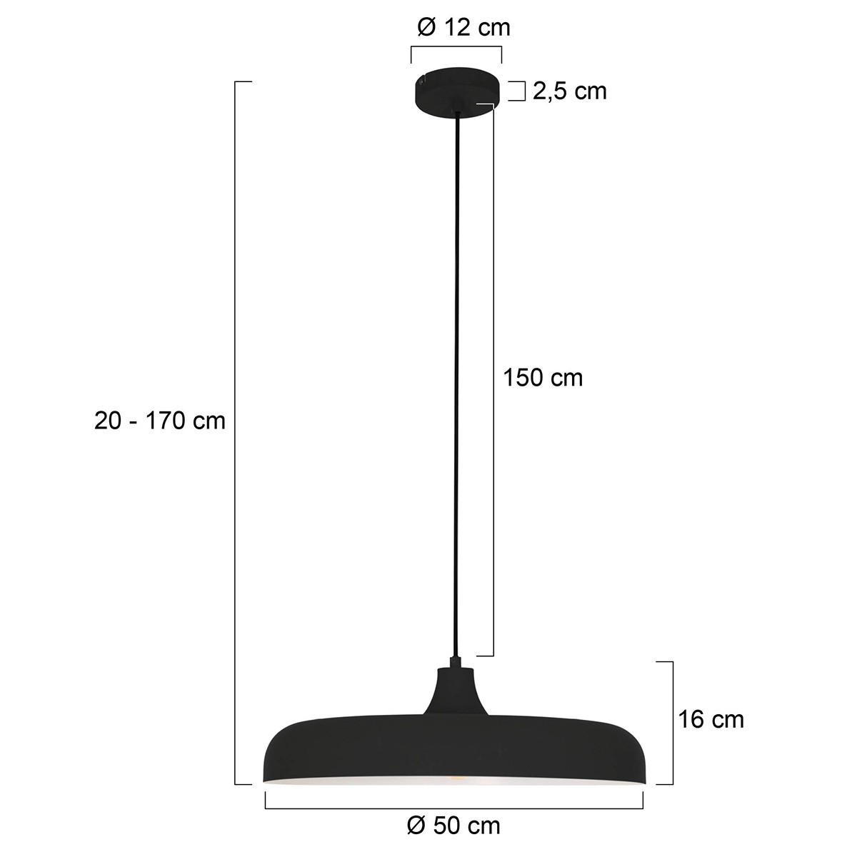 Rétro lampe suspendue en métal noir Steinhauer Krisip – Bild 7