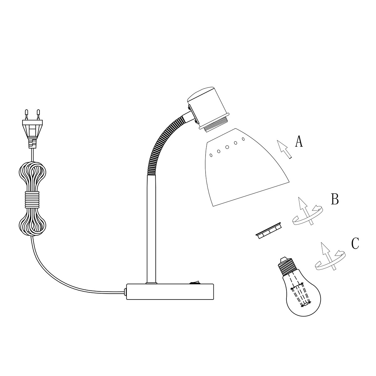 Moderne Tischlampe für Büro und Schreibtisch Steinhauer Spring – Bild 9
