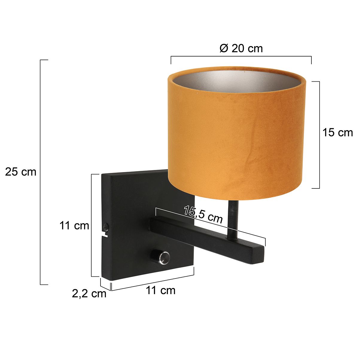 Moderne Wandleuchte gleber Lampenschirm Steinhauer Stang – Bild 8
