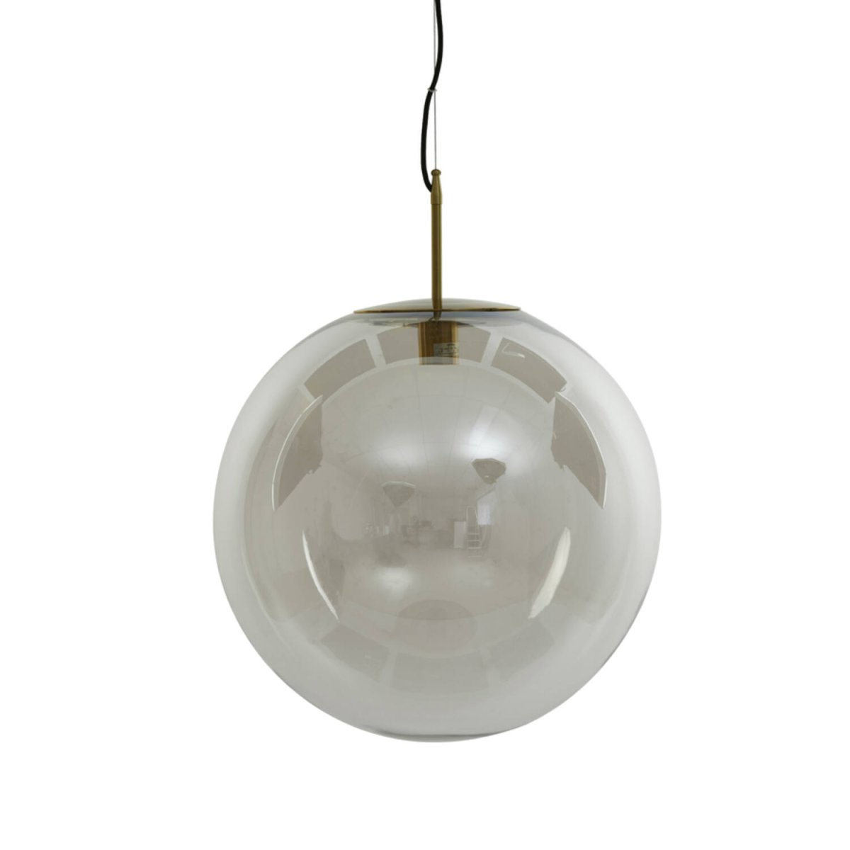 Retro Hängelampe aus weißem Rauchglas mit Goldakzenten Light & Living Medina – Bild 3