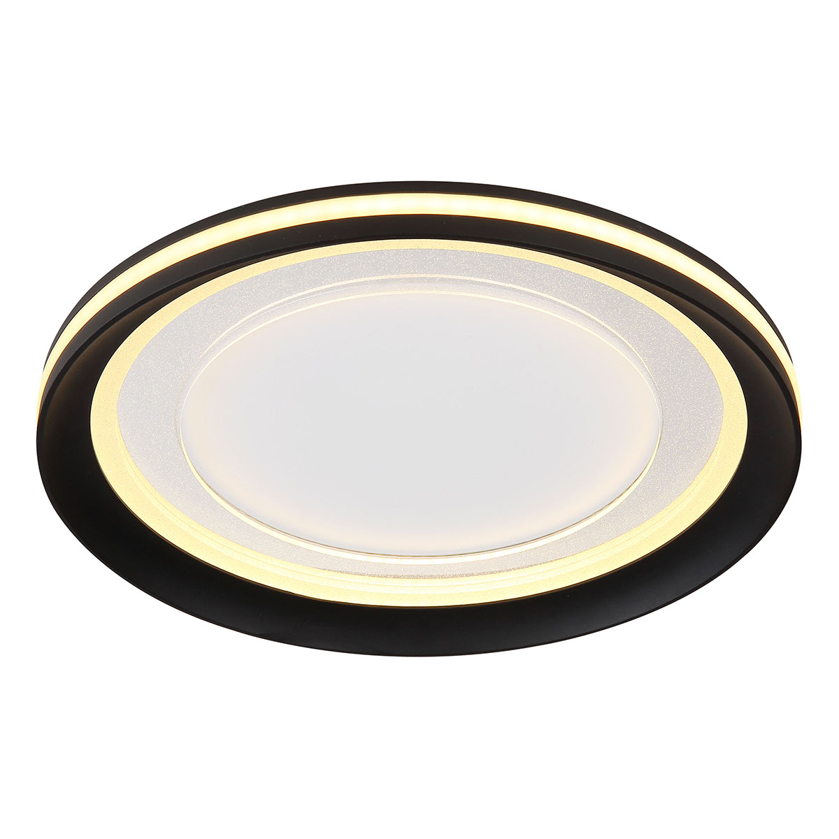 Runde Deckenlampe schwarz/weiß mit Filterlichtring Globo Clarino – Bild 2