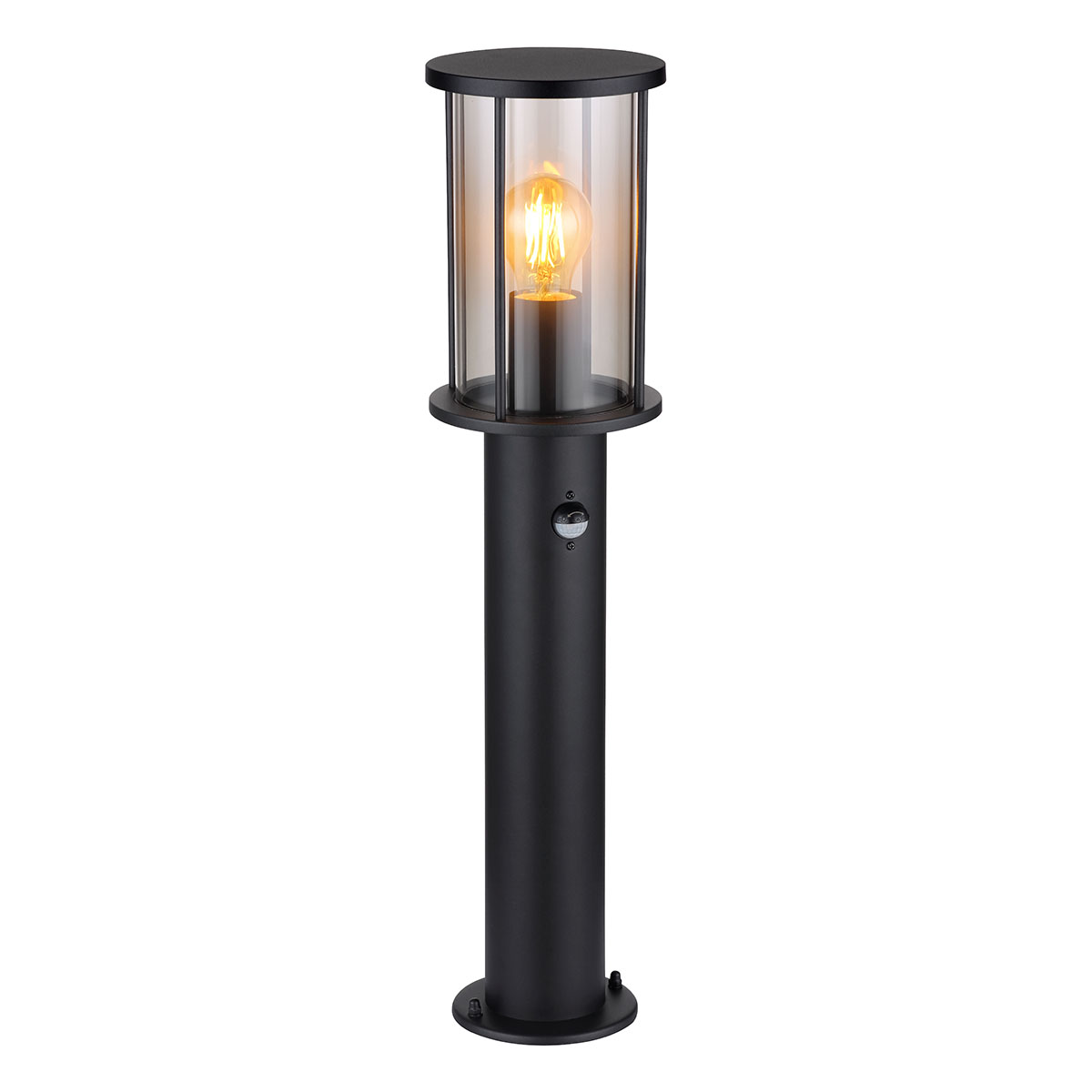 Runde moderne schwarze Metall-Außenlampe Globo Gracey