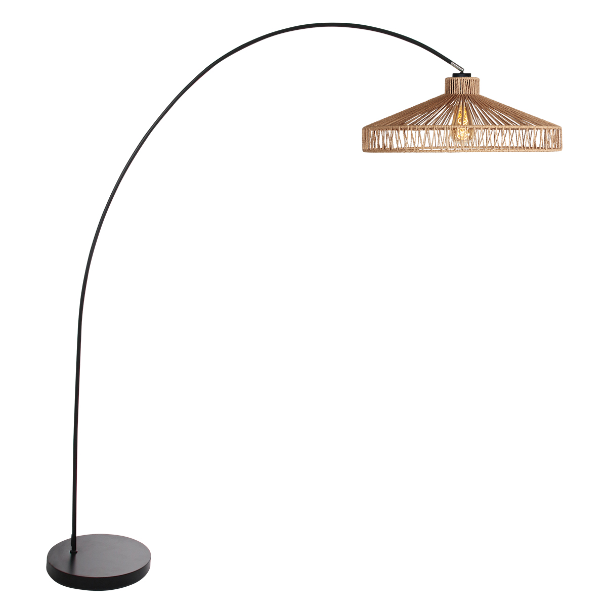 Bogenlampe schwarzer Seil-Lampenschirm Mexlite Solva – Bild 2