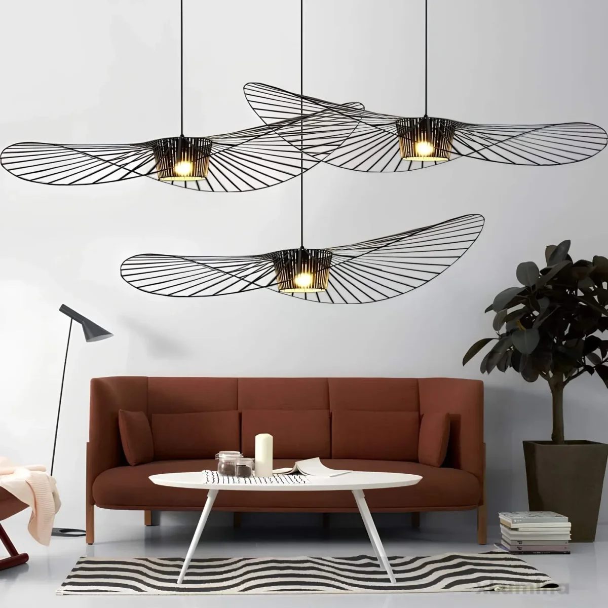 ShadowSleek Pendelleuchte - Elegante Schwarze Hut-Design – Bild 2
