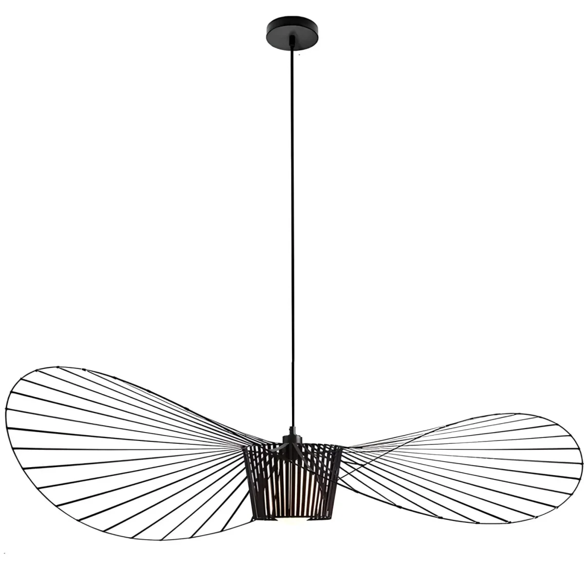 ShadowSleek Pendelleuchte - Elegante Schwarze Hut-Design – Bild 5