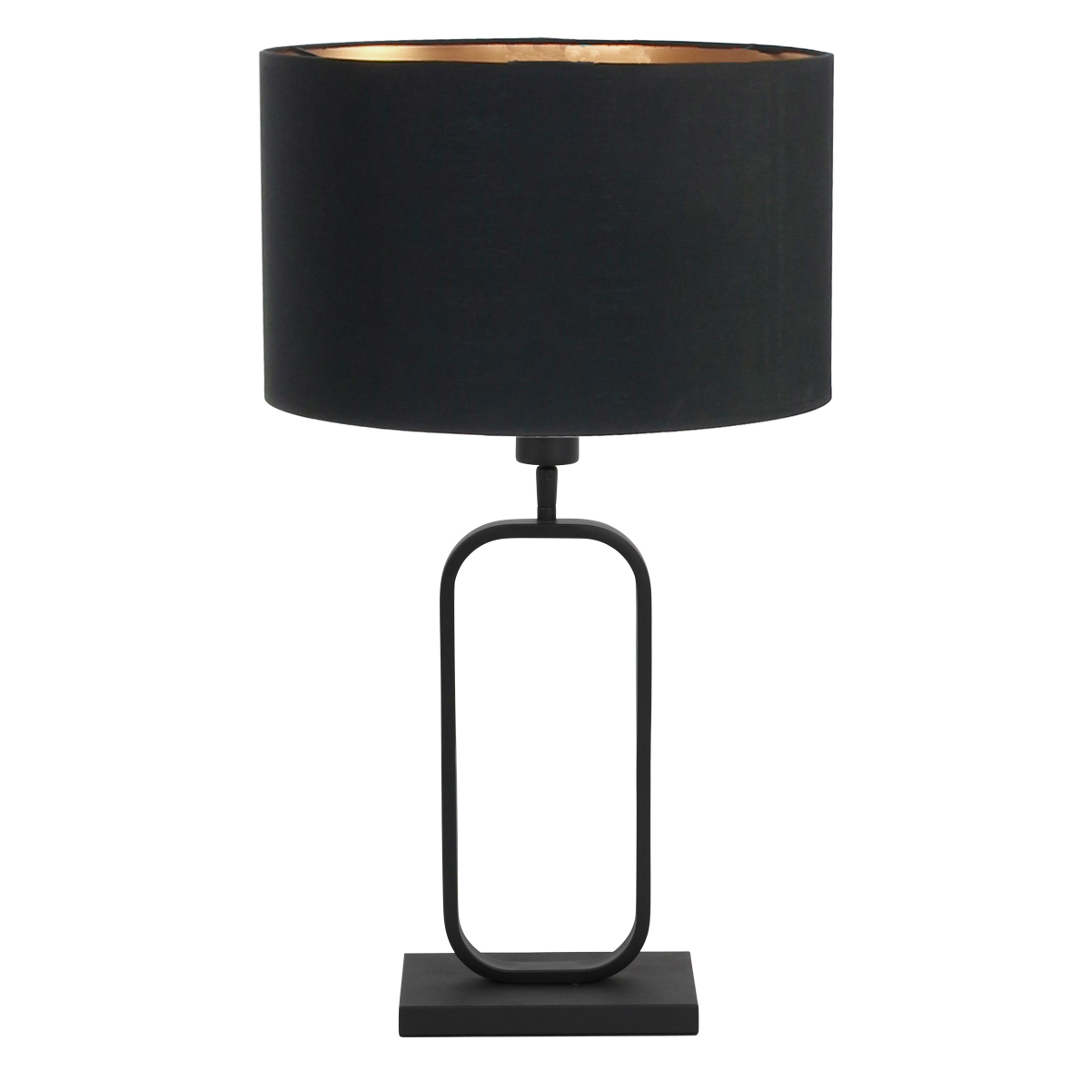 Tischlampe schwarz mit goldfarbigem Lampenschirm Steinhauer Stang – Bild 3