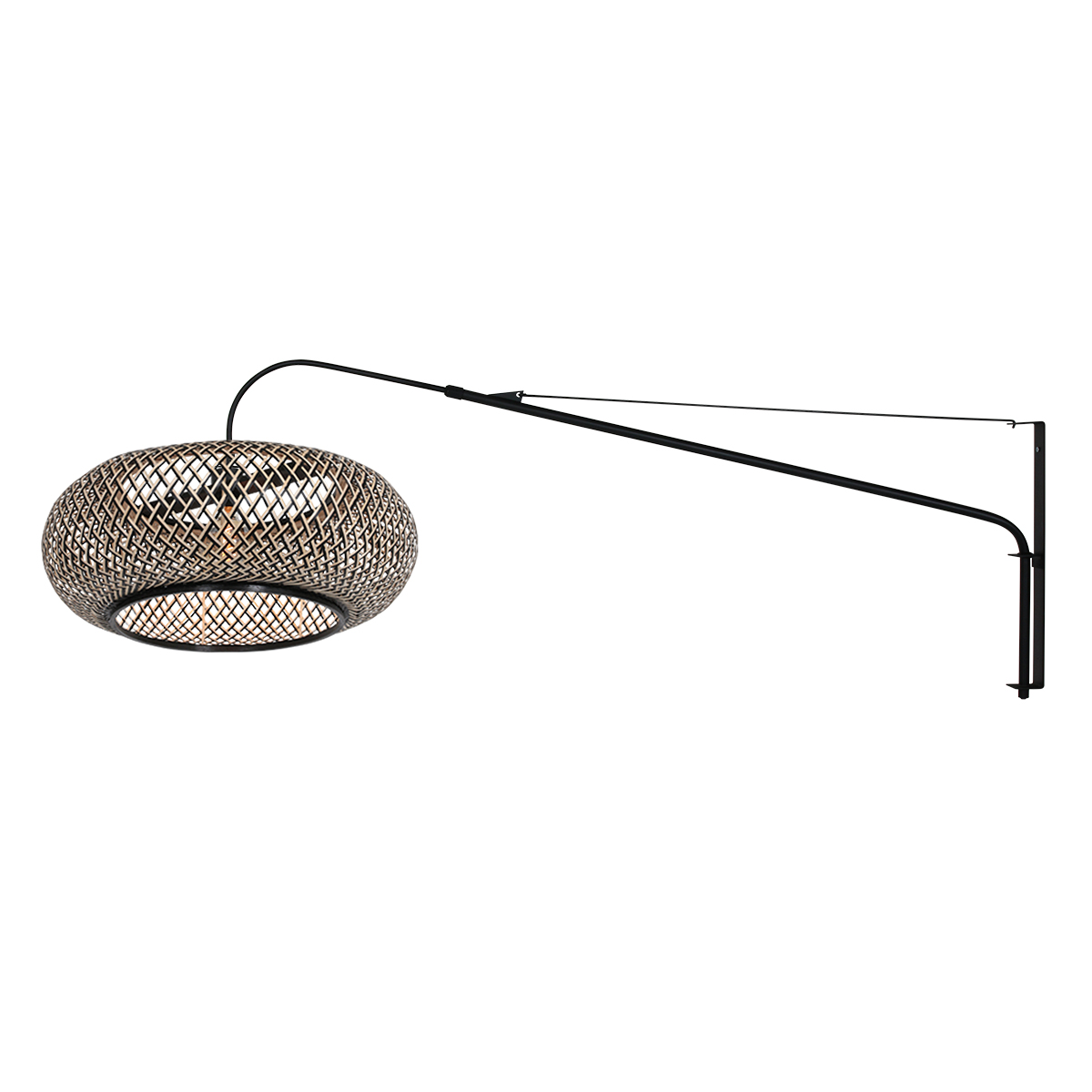 Wandleuchte Schwarze Gewebeschirm Steinhauer Elegant Classy – Bild 3