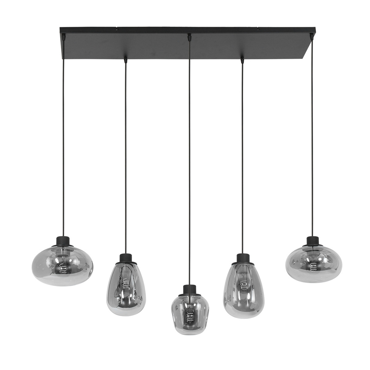 Verspielte Esszimmerlampe Rauchglas Steinhauer Reflexion – Bild 3