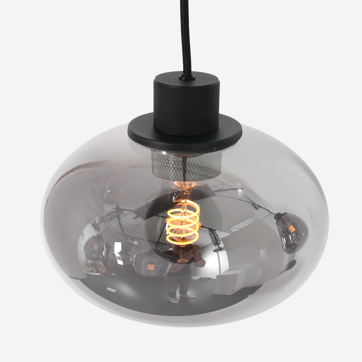 Verspielte Esszimmerlampe Rauchglas Steinhauer Reflexion – Bild 9