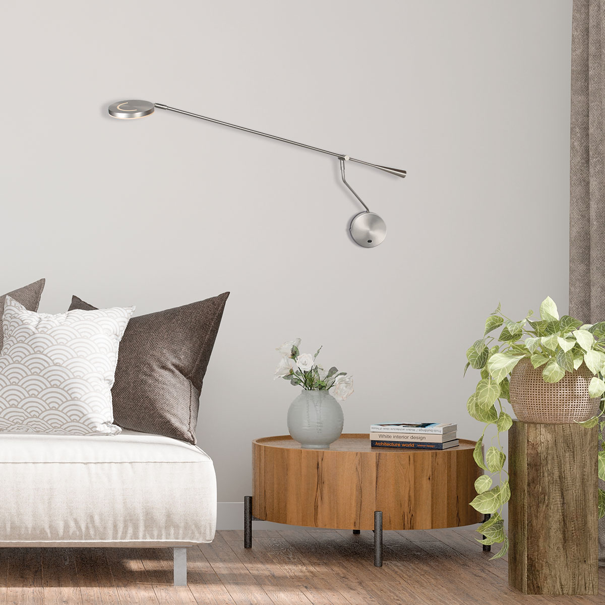 Wandlampe Stahl mit langer Zwenkarm Steinhauer Soleil – Bild 4